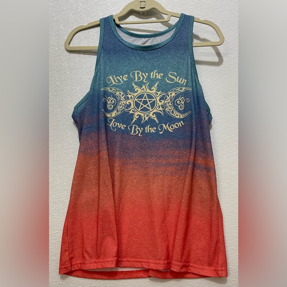 Live By the Sun Ombre Tank Top - Blue to Red
